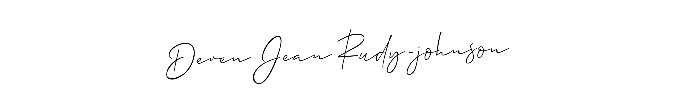 Design your own signature with our free online signature maker. With this signature software, you can create a handwritten (Allison_Script) signature for name Deven Jean Rudy-johnson. Deven Jean Rudy-johnson signature style 2 images and pictures png