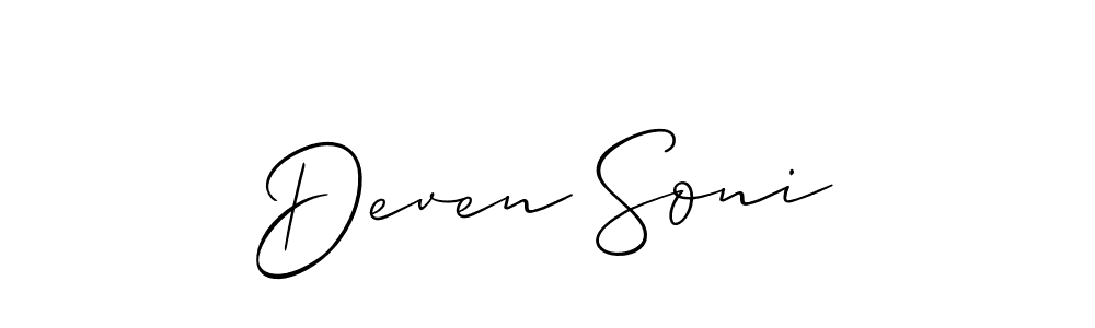 Deven Soni stylish signature style. Best Handwritten Sign (Allison_Script) for my name. Handwritten Signature Collection Ideas for my name Deven Soni. Deven Soni signature style 2 images and pictures png