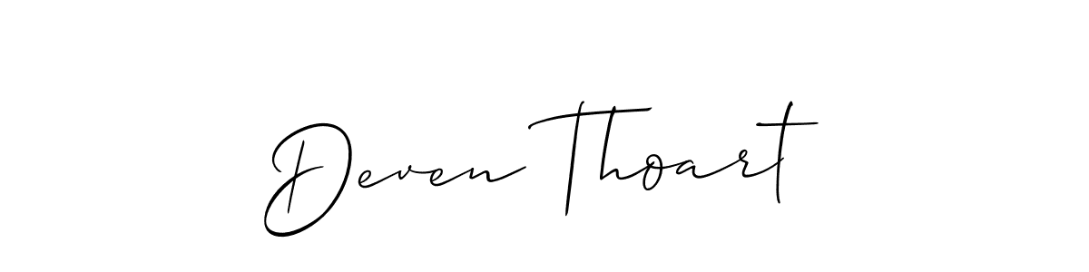 How to make Deven Thoart signature? Allison_Script is a professional autograph style. Create handwritten signature for Deven Thoart name. Deven Thoart signature style 2 images and pictures png