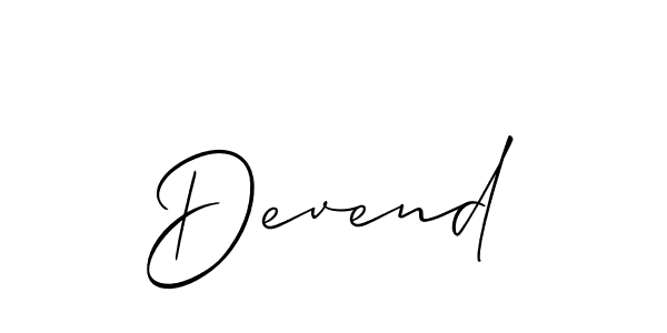 It looks lik you need a new signature style for name Devend. Design unique handwritten (Allison_Script) signature with our free signature maker in just a few clicks. Devend signature style 2 images and pictures png