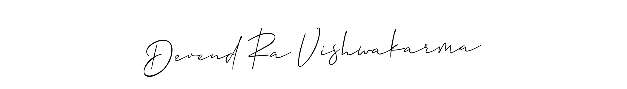 Use a signature maker to create a handwritten signature online. With this signature software, you can design (Allison_Script) your own signature for name Devend Ra Vishwakarma. Devend Ra Vishwakarma signature style 2 images and pictures png