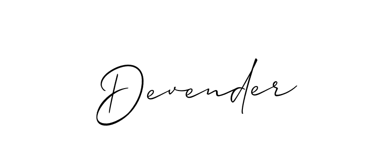 Devender stylish signature style. Best Handwritten Sign (Allison_Script) for my name. Handwritten Signature Collection Ideas for my name Devender. Devender signature style 2 images and pictures png