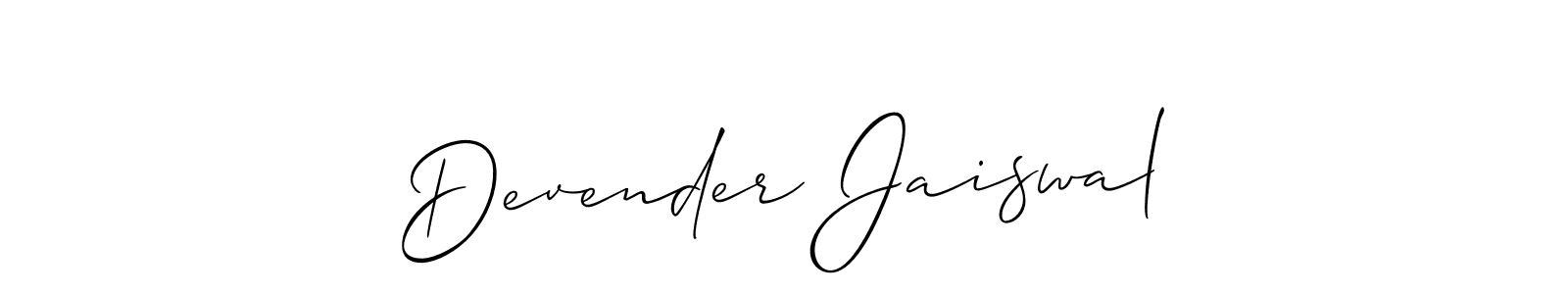 How to make Devender Jaiswal name signature. Use Allison_Script style for creating short signs online. This is the latest handwritten sign. Devender Jaiswal signature style 2 images and pictures png