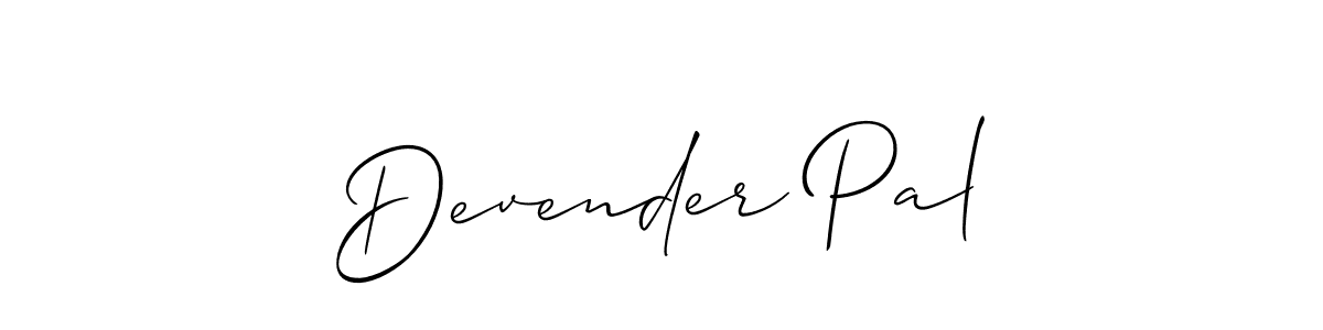 Make a beautiful signature design for name Devender Pal. With this signature (Allison_Script) style, you can create a handwritten signature for free. Devender Pal signature style 2 images and pictures png