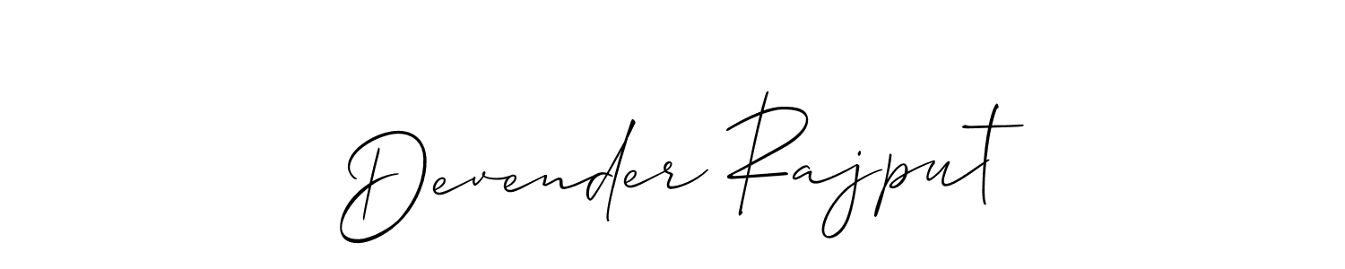 You should practise on your own different ways (Allison_Script) to write your name (Devender Rajput) in signature. don't let someone else do it for you. Devender Rajput signature style 2 images and pictures png