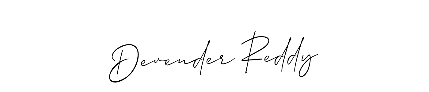 How to make Devender Reddy signature? Allison_Script is a professional autograph style. Create handwritten signature for Devender Reddy name. Devender Reddy signature style 2 images and pictures png