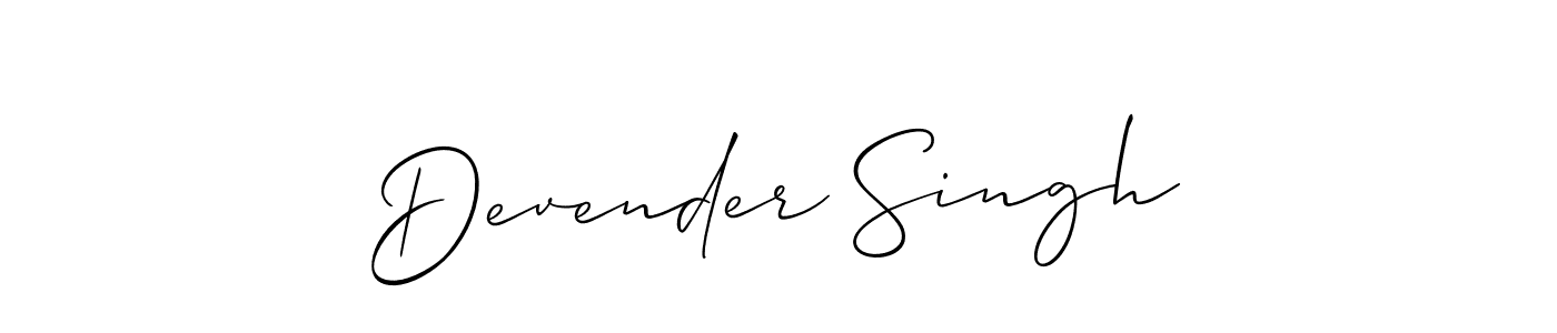 Devender Singh stylish signature style. Best Handwritten Sign (Allison_Script) for my name. Handwritten Signature Collection Ideas for my name Devender Singh. Devender Singh signature style 2 images and pictures png