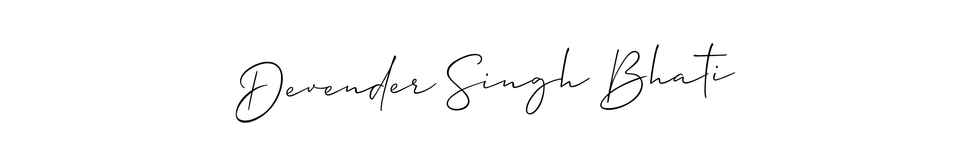 Design your own signature with our free online signature maker. With this signature software, you can create a handwritten (Allison_Script) signature for name Devender Singh Bhati. Devender Singh Bhati signature style 2 images and pictures png