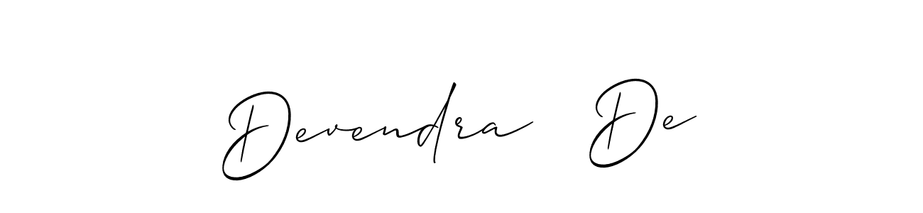 Use a signature maker to create a handwritten signature online. With this signature software, you can design (Allison_Script) your own signature for name Devendra   De. Devendra   De signature style 2 images and pictures png