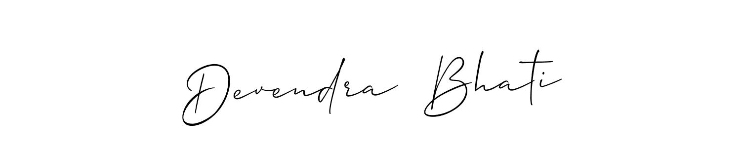 Create a beautiful signature design for name Devendra  Bhati. With this signature (Allison_Script) fonts, you can make a handwritten signature for free. Devendra  Bhati signature style 2 images and pictures png