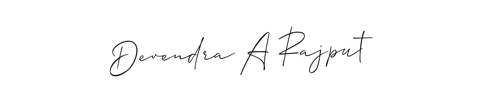 Use a signature maker to create a handwritten signature online. With this signature software, you can design (Allison_Script) your own signature for name Devendra A Rajput. Devendra A Rajput signature style 2 images and pictures png