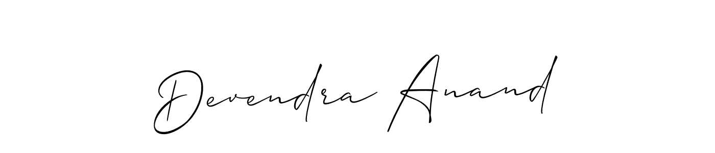 Make a beautiful signature design for name Devendra Anand. With this signature (Allison_Script) style, you can create a handwritten signature for free. Devendra Anand signature style 2 images and pictures png