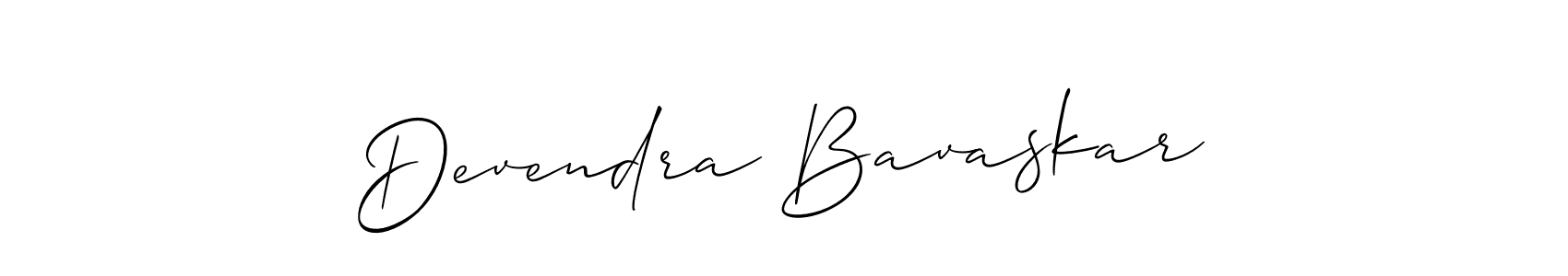 Make a beautiful signature design for name Devendra Bavaskar. With this signature (Allison_Script) style, you can create a handwritten signature for free. Devendra Bavaskar signature style 2 images and pictures png