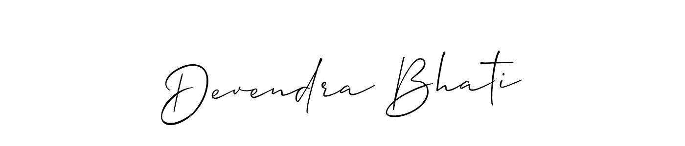 Make a beautiful signature design for name Devendra Bhati. With this signature (Allison_Script) style, you can create a handwritten signature for free. Devendra Bhati signature style 2 images and pictures png