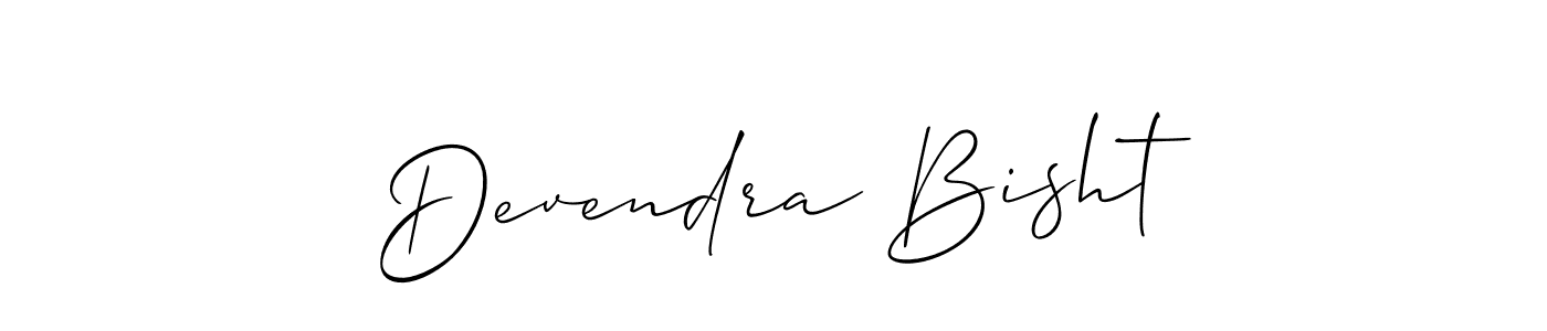 Use a signature maker to create a handwritten signature online. With this signature software, you can design (Allison_Script) your own signature for name Devendra Bisht. Devendra Bisht signature style 2 images and pictures png