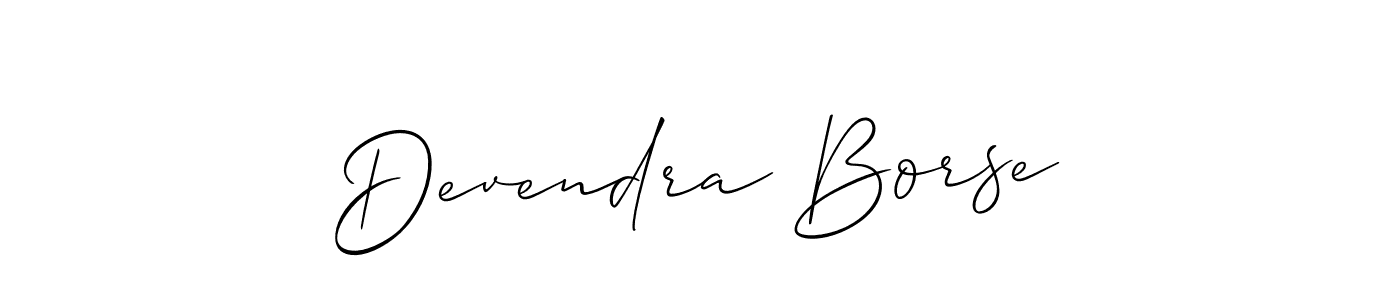 It looks lik you need a new signature style for name Devendra Borse. Design unique handwritten (Allison_Script) signature with our free signature maker in just a few clicks. Devendra Borse signature style 2 images and pictures png