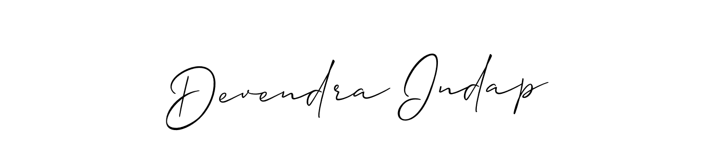 Make a short Devendra Indap signature style. Manage your documents anywhere anytime using Allison_Script. Create and add eSignatures, submit forms, share and send files easily. Devendra Indap signature style 2 images and pictures png