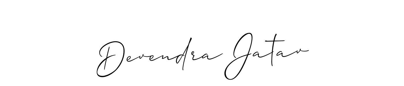 How to make Devendra Jatav name signature. Use Allison_Script style for creating short signs online. This is the latest handwritten sign. Devendra Jatav signature style 2 images and pictures png
