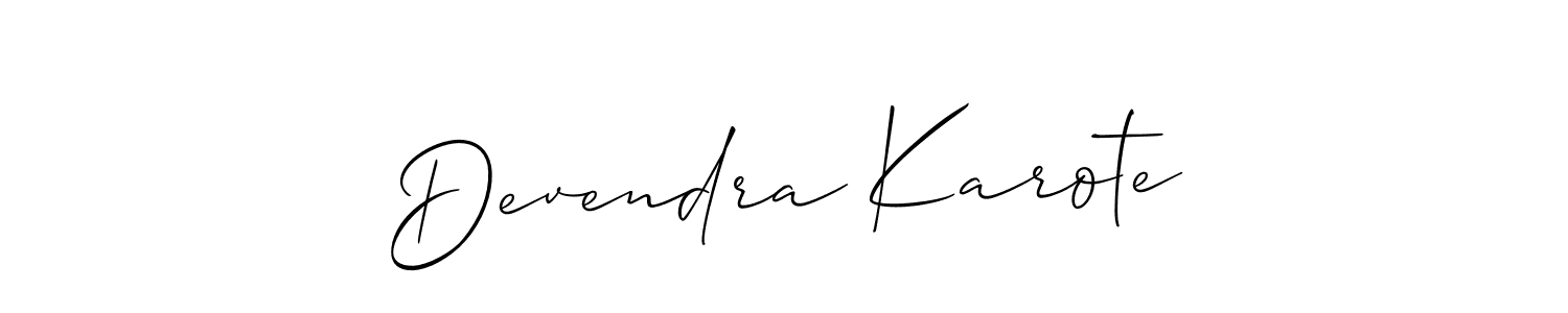 Make a beautiful signature design for name Devendra Karote. With this signature (Allison_Script) style, you can create a handwritten signature for free. Devendra Karote signature style 2 images and pictures png