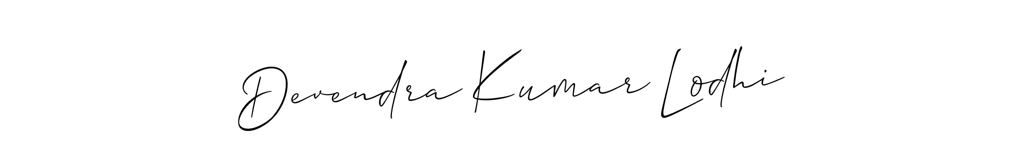 The best way (Allison_Script) to make a short signature is to pick only two or three words in your name. The name Devendra Kumar Lodhi include a total of six letters. For converting this name. Devendra Kumar Lodhi signature style 2 images and pictures png