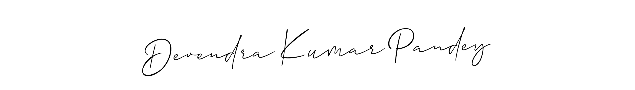 Use a signature maker to create a handwritten signature online. With this signature software, you can design (Allison_Script) your own signature for name Devendra Kumar Pandey. Devendra Kumar Pandey signature style 2 images and pictures png