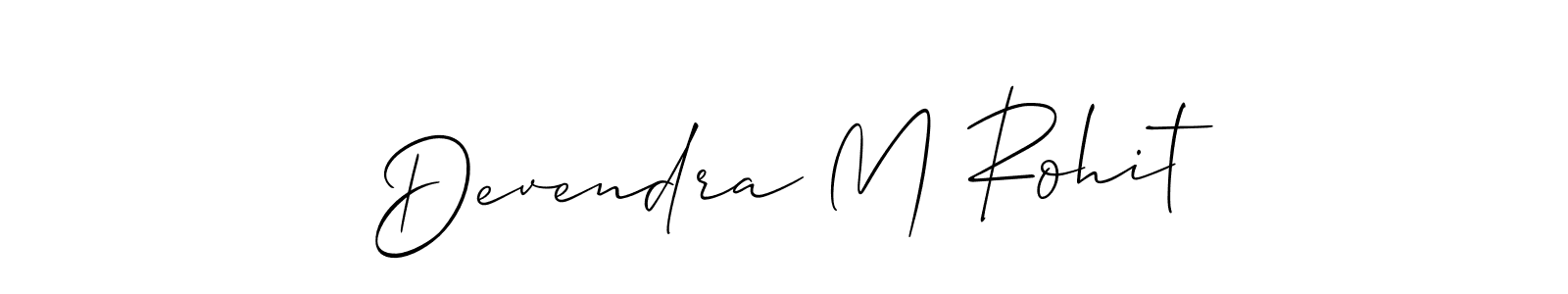 Create a beautiful signature design for name Devendra M Rohit. With this signature (Allison_Script) fonts, you can make a handwritten signature for free. Devendra M Rohit signature style 2 images and pictures png