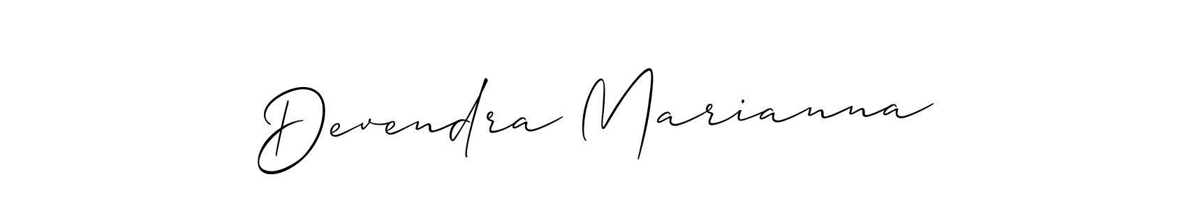 You should practise on your own different ways (Allison_Script) to write your name (Devendra Marianna) in signature. don't let someone else do it for you. Devendra Marianna signature style 2 images and pictures png