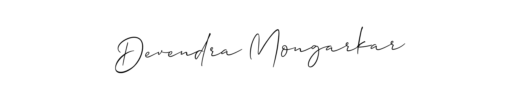 How to make Devendra Mongarkar signature? Allison_Script is a professional autograph style. Create handwritten signature for Devendra Mongarkar name. Devendra Mongarkar signature style 2 images and pictures png