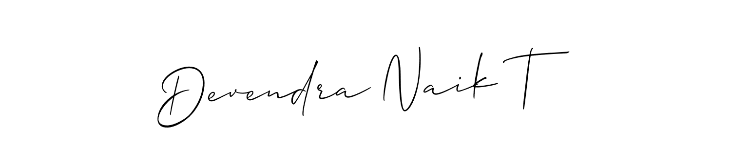 The best way (Allison_Script) to make a short signature is to pick only two or three words in your name. The name Devendra Naik T include a total of six letters. For converting this name. Devendra Naik T signature style 2 images and pictures png