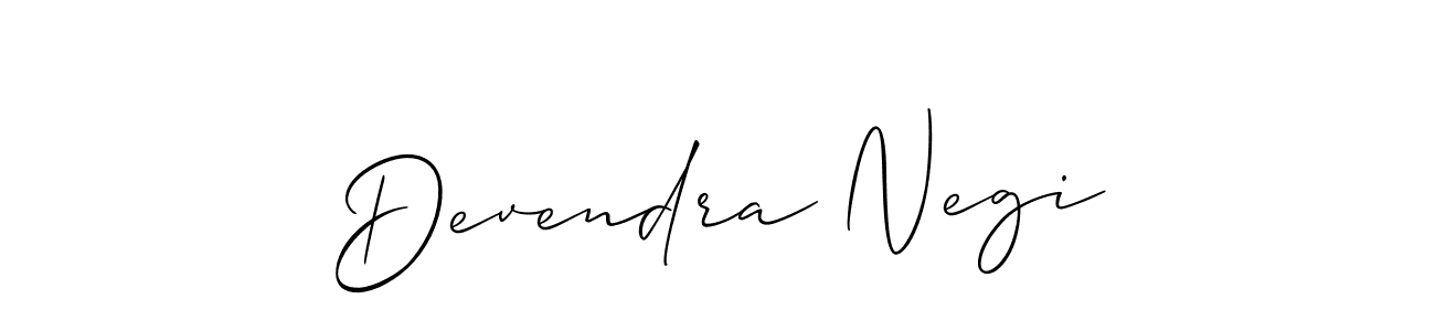 Also we have Devendra Negi name is the best signature style. Create professional handwritten signature collection using Allison_Script autograph style. Devendra Negi signature style 2 images and pictures png