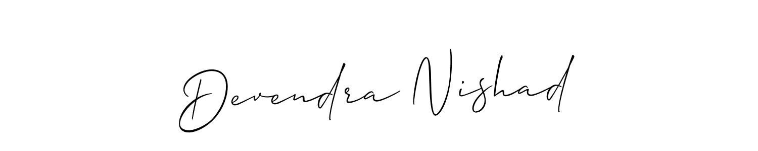 Make a short Devendra Nishad signature style. Manage your documents anywhere anytime using Allison_Script. Create and add eSignatures, submit forms, share and send files easily. Devendra Nishad signature style 2 images and pictures png