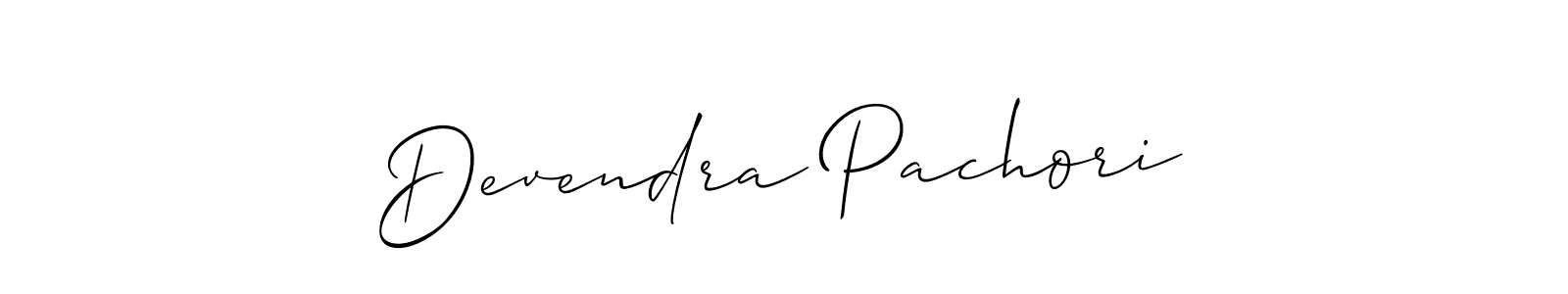 How to make Devendra Pachori signature? Allison_Script is a professional autograph style. Create handwritten signature for Devendra Pachori name. Devendra Pachori signature style 2 images and pictures png
