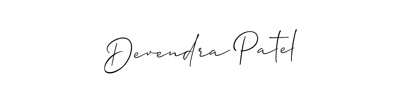 Use a signature maker to create a handwritten signature online. With this signature software, you can design (Allison_Script) your own signature for name Devendra Patel. Devendra Patel signature style 2 images and pictures png
