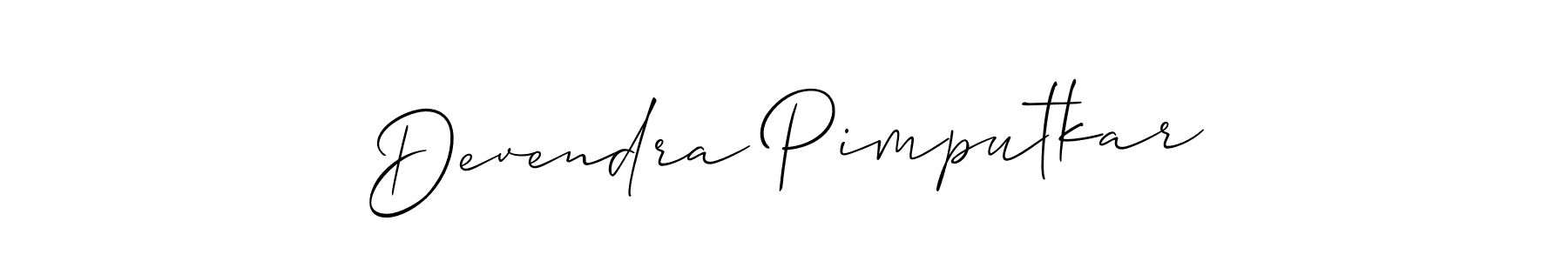 Make a short Devendra Pimputkar signature style. Manage your documents anywhere anytime using Allison_Script. Create and add eSignatures, submit forms, share and send files easily. Devendra Pimputkar signature style 2 images and pictures png