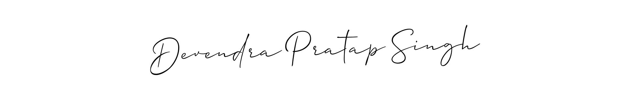 The best way (Allison_Script) to make a short signature is to pick only two or three words in your name. The name Devendra Pratap Singh include a total of six letters. For converting this name. Devendra Pratap Singh signature style 2 images and pictures png