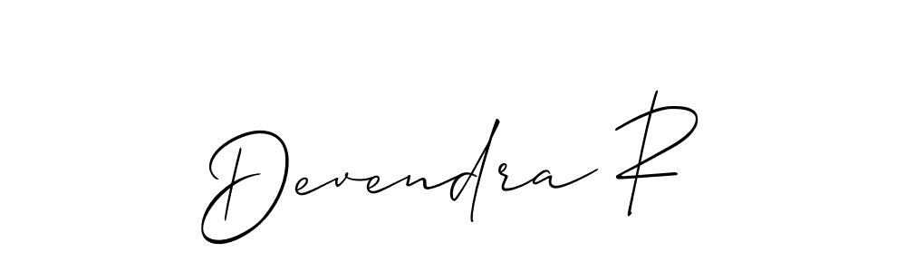 Design your own signature with our free online signature maker. With this signature software, you can create a handwritten (Allison_Script) signature for name Devendra R. Devendra R signature style 2 images and pictures png