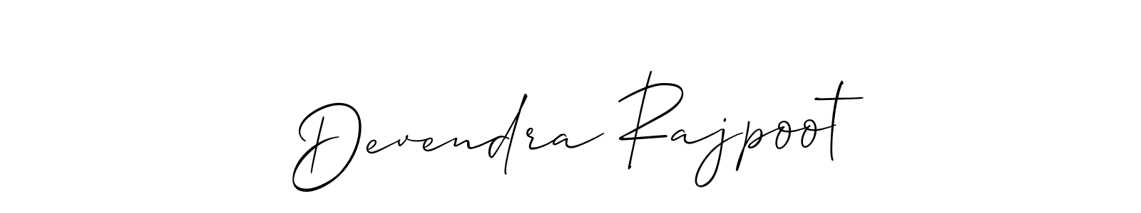 Allison_Script is a professional signature style that is perfect for those who want to add a touch of class to their signature. It is also a great choice for those who want to make their signature more unique. Get Devendra Rajpoot name to fancy signature for free. Devendra Rajpoot signature style 2 images and pictures png