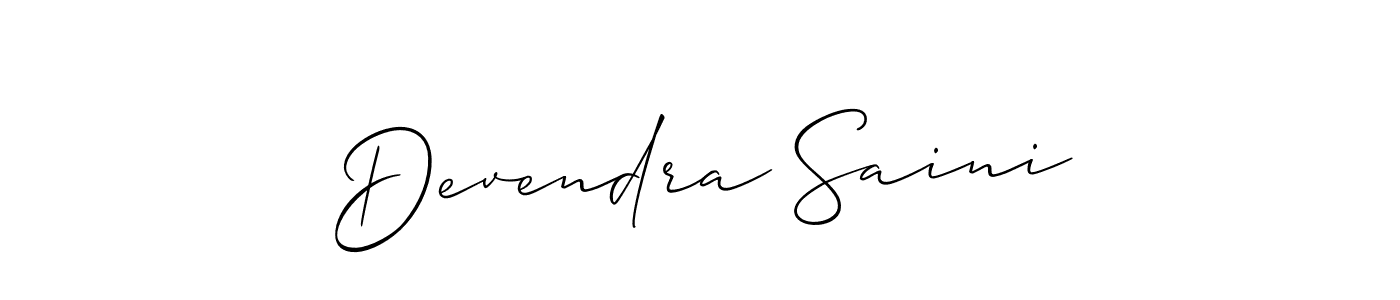 Allison_Script is a professional signature style that is perfect for those who want to add a touch of class to their signature. It is also a great choice for those who want to make their signature more unique. Get Devendra Saini name to fancy signature for free. Devendra Saini signature style 2 images and pictures png