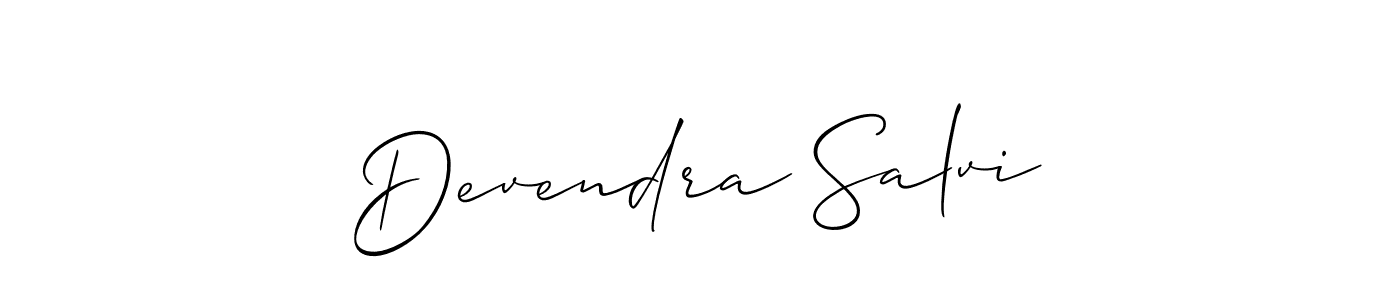 Create a beautiful signature design for name Devendra Salvi. With this signature (Allison_Script) fonts, you can make a handwritten signature for free. Devendra Salvi signature style 2 images and pictures png