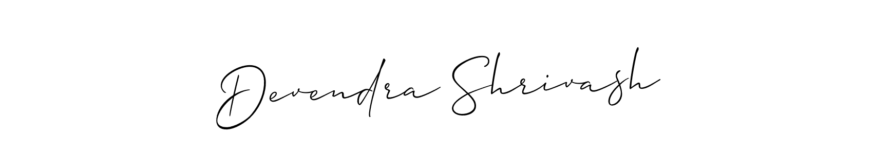 You should practise on your own different ways (Allison_Script) to write your name (Devendra Shrivash) in signature. don't let someone else do it for you. Devendra Shrivash signature style 2 images and pictures png