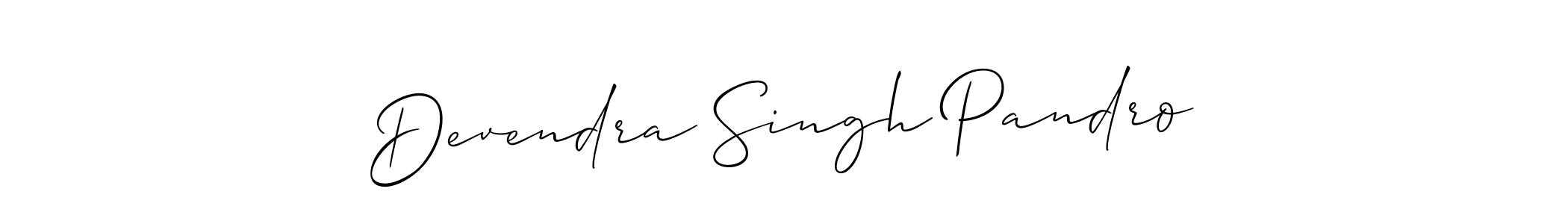 How to make Devendra Singh Pandro signature? Allison_Script is a professional autograph style. Create handwritten signature for Devendra Singh Pandro name. Devendra Singh Pandro signature style 2 images and pictures png