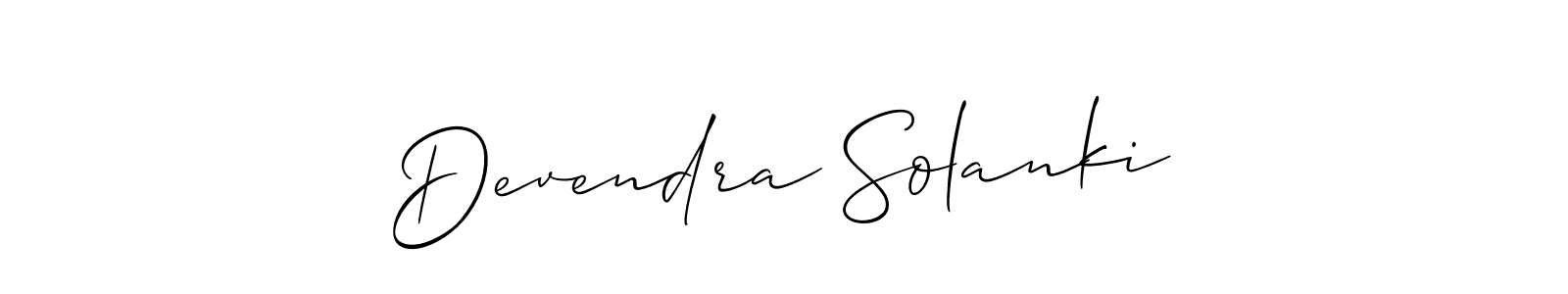 The best way (Allison_Script) to make a short signature is to pick only two or three words in your name. The name Devendra Solanki include a total of six letters. For converting this name. Devendra Solanki signature style 2 images and pictures png