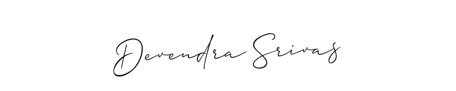 Also we have Devendra Srivas name is the best signature style. Create professional handwritten signature collection using Allison_Script autograph style. Devendra Srivas signature style 2 images and pictures png