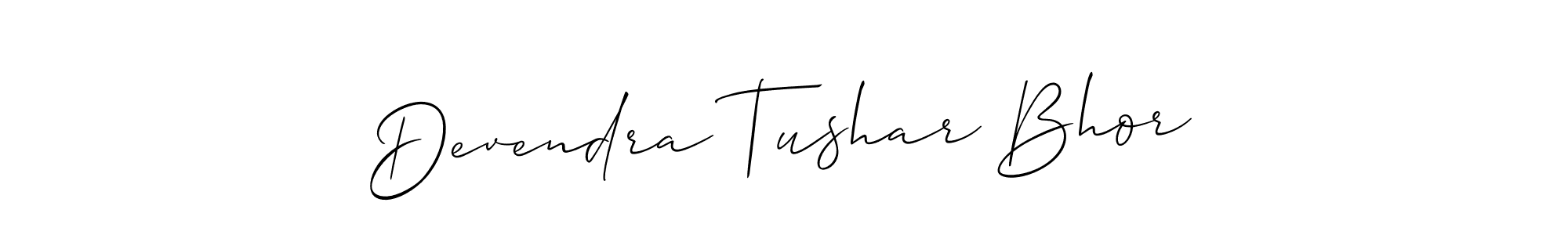 This is the best signature style for the Devendra Tushar Bhor name. Also you like these signature font (Allison_Script). Mix name signature. Devendra Tushar Bhor signature style 2 images and pictures png