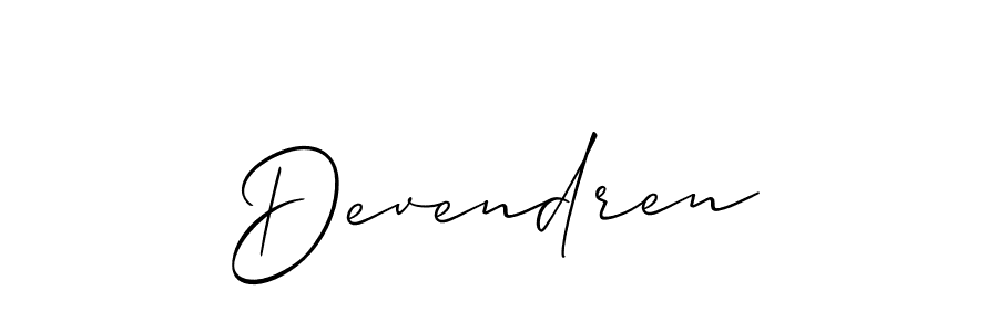 Make a beautiful signature design for name Devendren. With this signature (Allison_Script) style, you can create a handwritten signature for free. Devendren signature style 2 images and pictures png