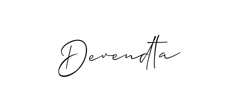 How to make Devendta name signature. Use Allison_Script style for creating short signs online. This is the latest handwritten sign. Devendta signature style 2 images and pictures png