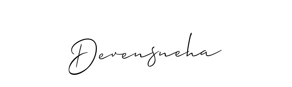 How to make Devensneha signature? Allison_Script is a professional autograph style. Create handwritten signature for Devensneha name. Devensneha signature style 2 images and pictures png