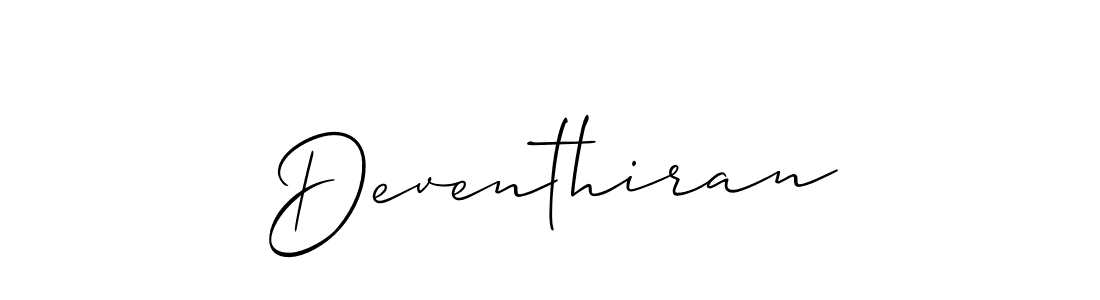 Deventhiran stylish signature style. Best Handwritten Sign (Allison_Script) for my name. Handwritten Signature Collection Ideas for my name Deventhiran. Deventhiran signature style 2 images and pictures png