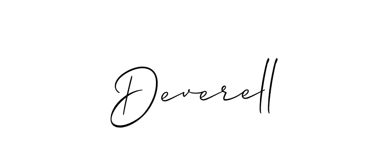 Also we have Deverell name is the best signature style. Create professional handwritten signature collection using Allison_Script autograph style. Deverell signature style 2 images and pictures png
