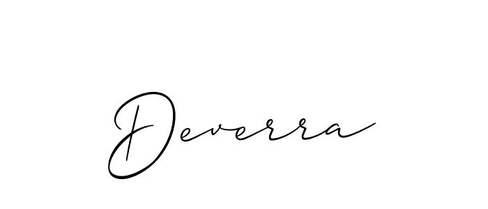 Design your own signature with our free online signature maker. With this signature software, you can create a handwritten (Allison_Script) signature for name Deverra. Deverra signature style 2 images and pictures png